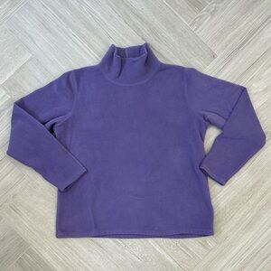 Lands' End Purple Fleece Mock Turtleneck Pullover Size Medium